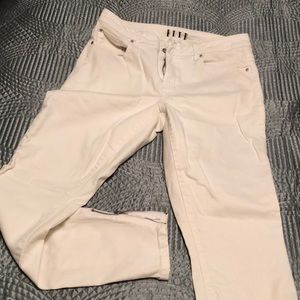 Stretch white denim jeans